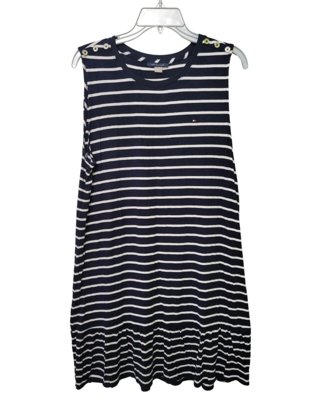 Tommy Hilfiger sleeveless nautical striped drop-waist t-shirt dress | Large